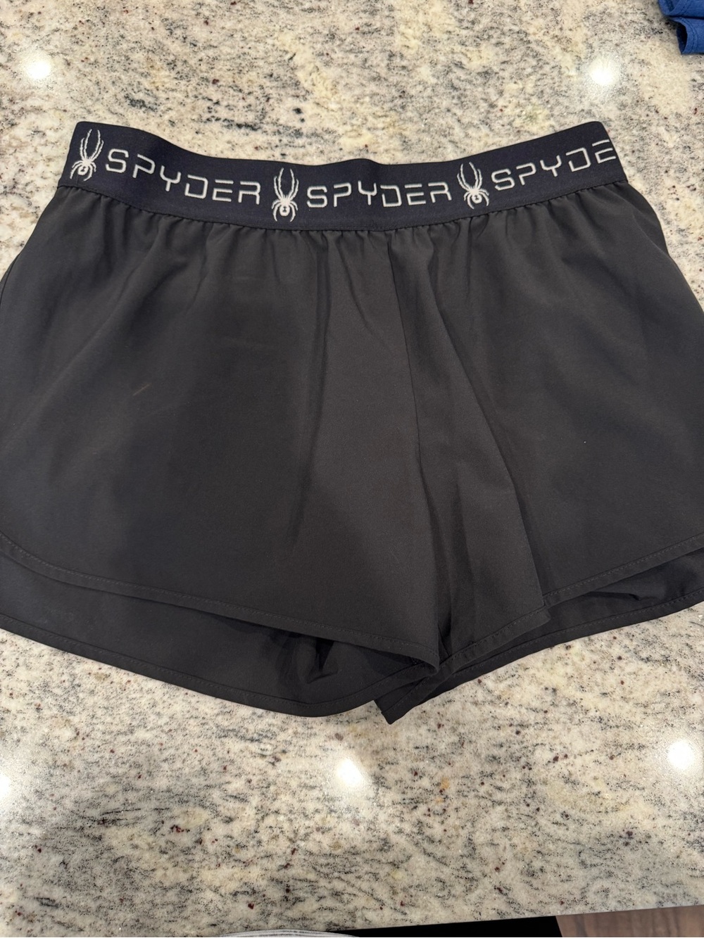 Spyder Women’s Medium Black Athletic Running Shorts Logo Waistband M 8-10